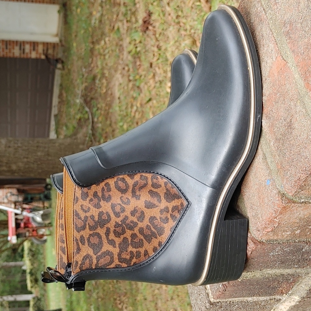 Kate Spade Sedgewick Animal Print Rain Booties Size 8.5 (3372)